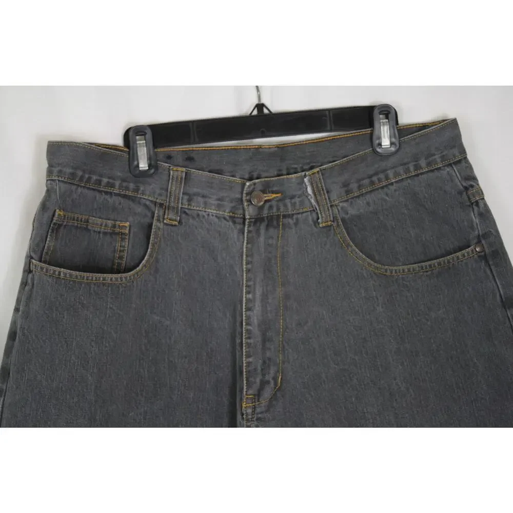 Vintage Karl Kani Mens 38 Gray Baggy Denim Shorts Y2K Hip Hop Skater